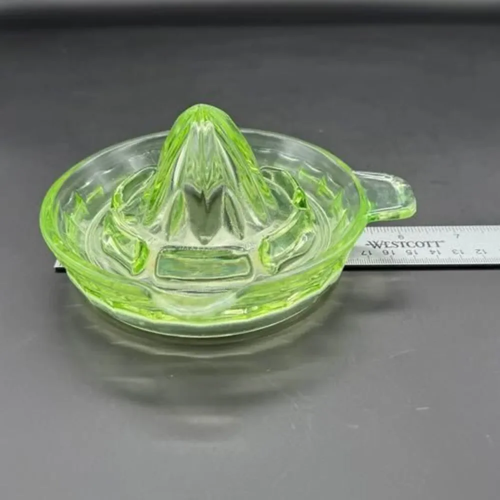 Vintage Uranium Glass Citrus Juicer Reamer